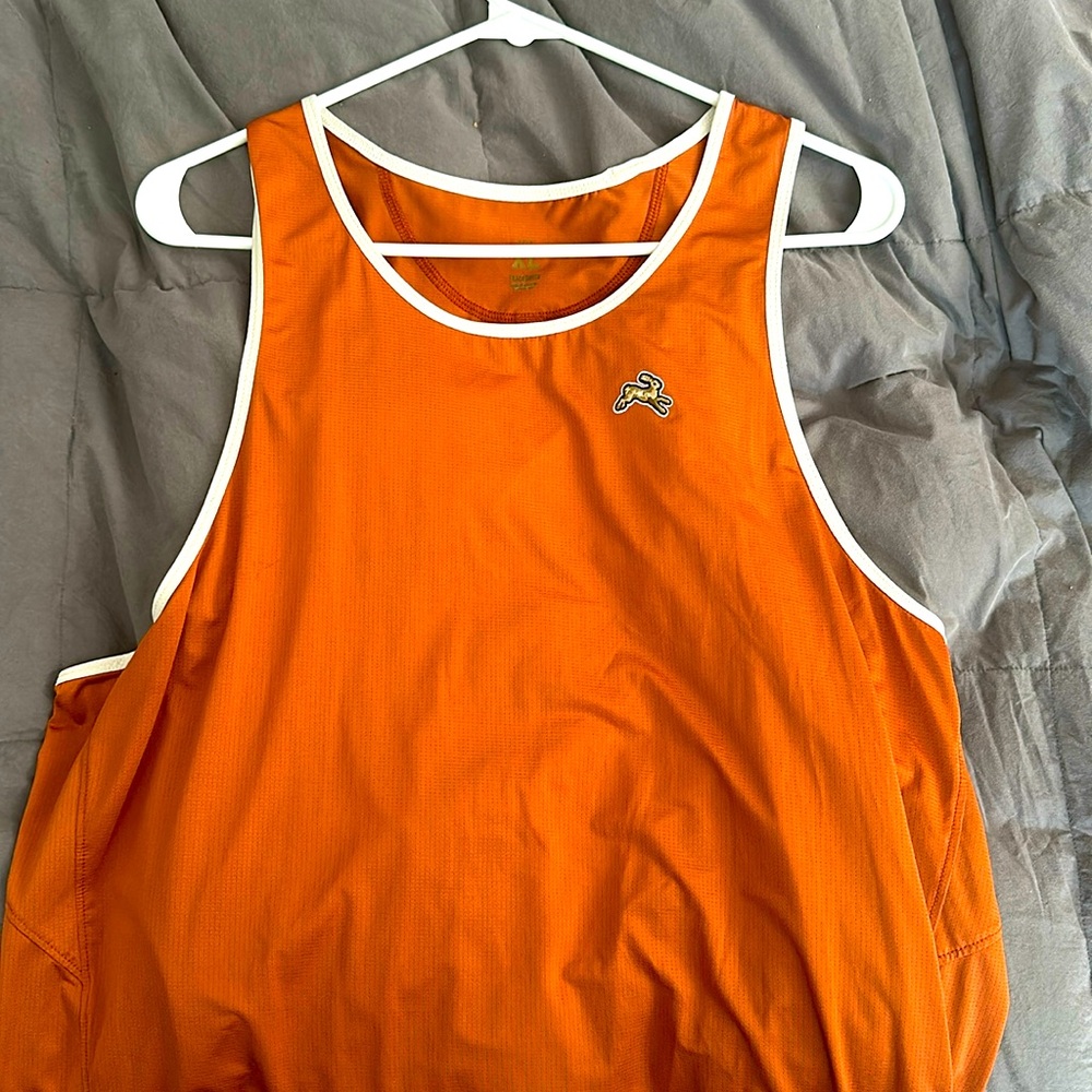 Tracksmith Orange tank top